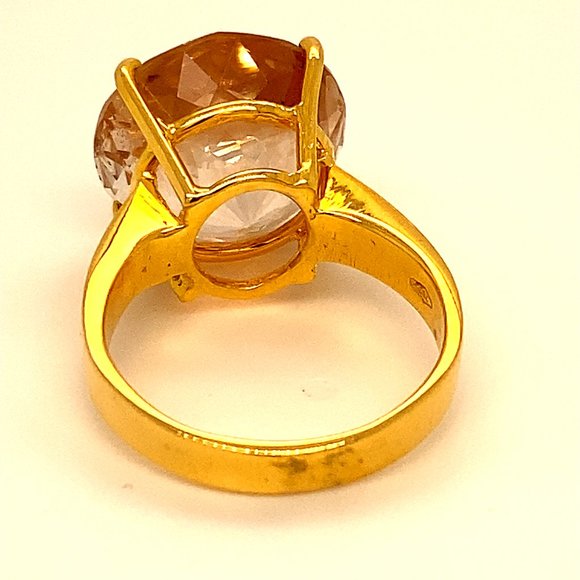 GIA Precious Topaz 17.97ct Solid 18K Gold Ring - Picture 7 of 9